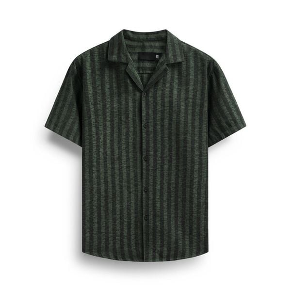  Áo sơ mi nam họa tiết Kelly TUTO5 Menswear SMD04 - sơ mi ngắn tay cổ vest vải đũi thô hàn thoáng mát, form thoải mái 