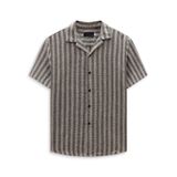  Áo sơ mi nam họa tiết Kelly TUTO5 Menswear SMD04 - sơ mi ngắn tay cổ vest vải đũi thô hàn thoáng mát, form thoải mái 