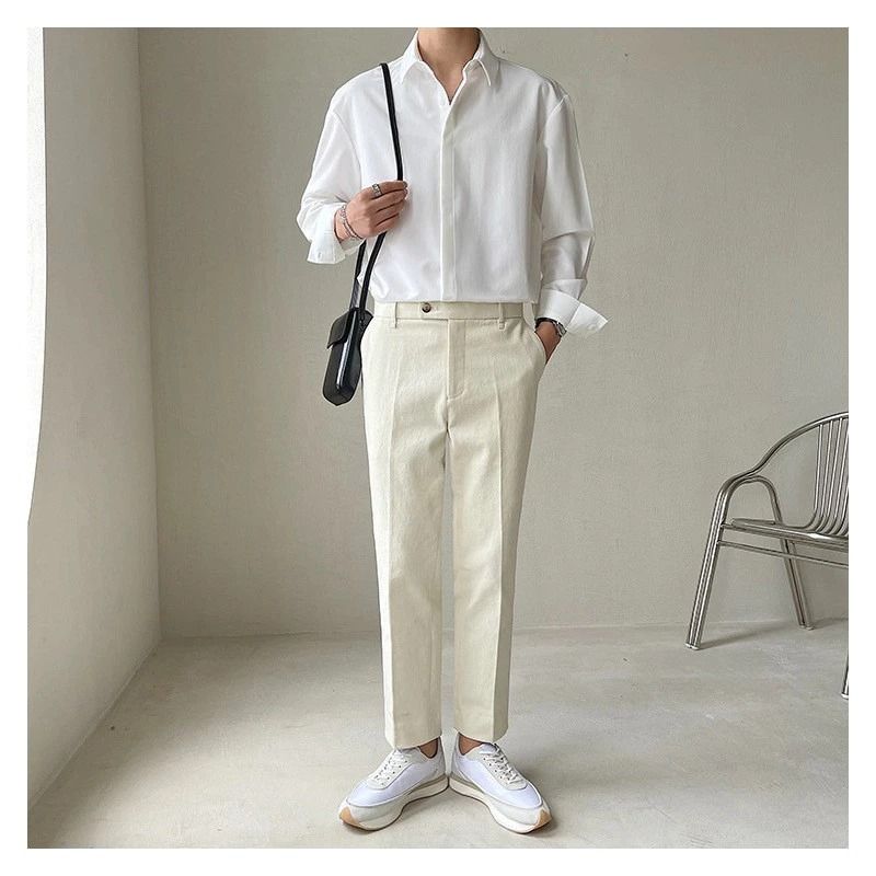  Áo sơ mi trắng nam TUTO5 Menswear SMT04  - sơ mi trơn dài tay nẹp ẩn cotton phong cách, gấp hộp cao cấp( có bigsize) 