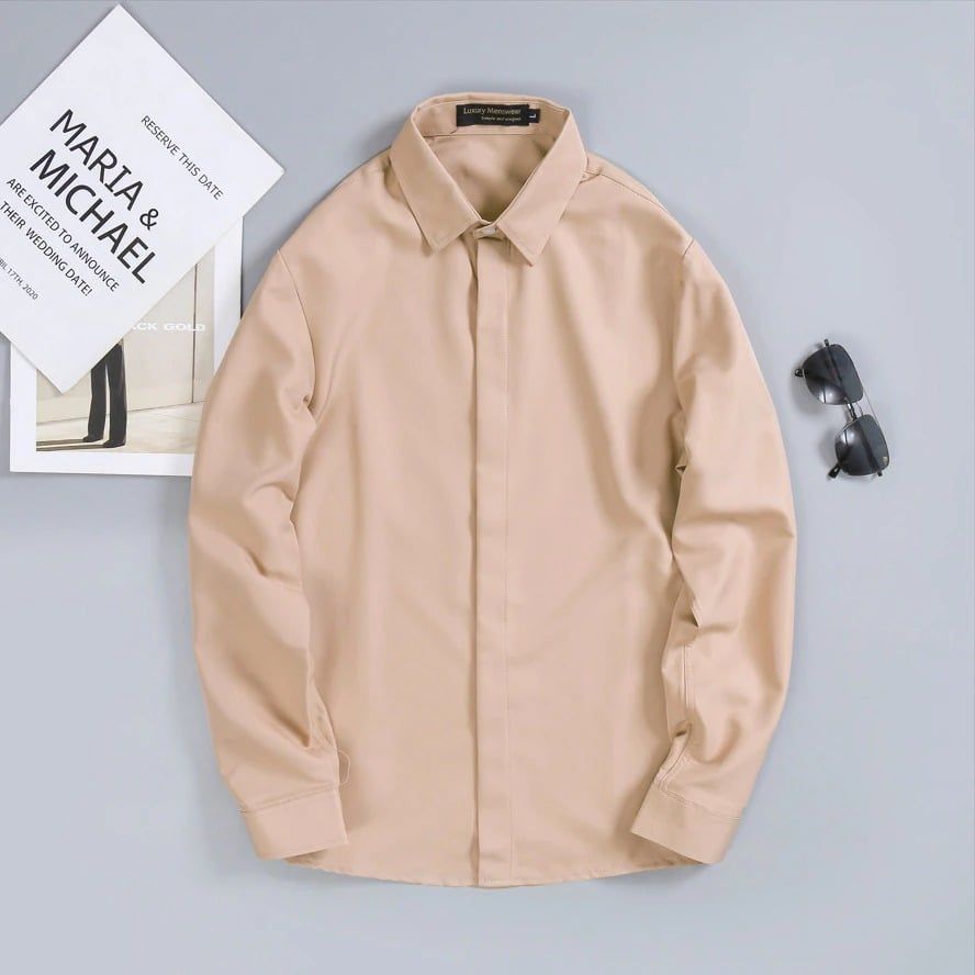  Áo sơ mi trắng nam TUTO5 Menswear SMT04  - sơ mi trơn dài tay nẹp ẩn cotton phong cách, gấp hộp cao cấp( có bigsize) 