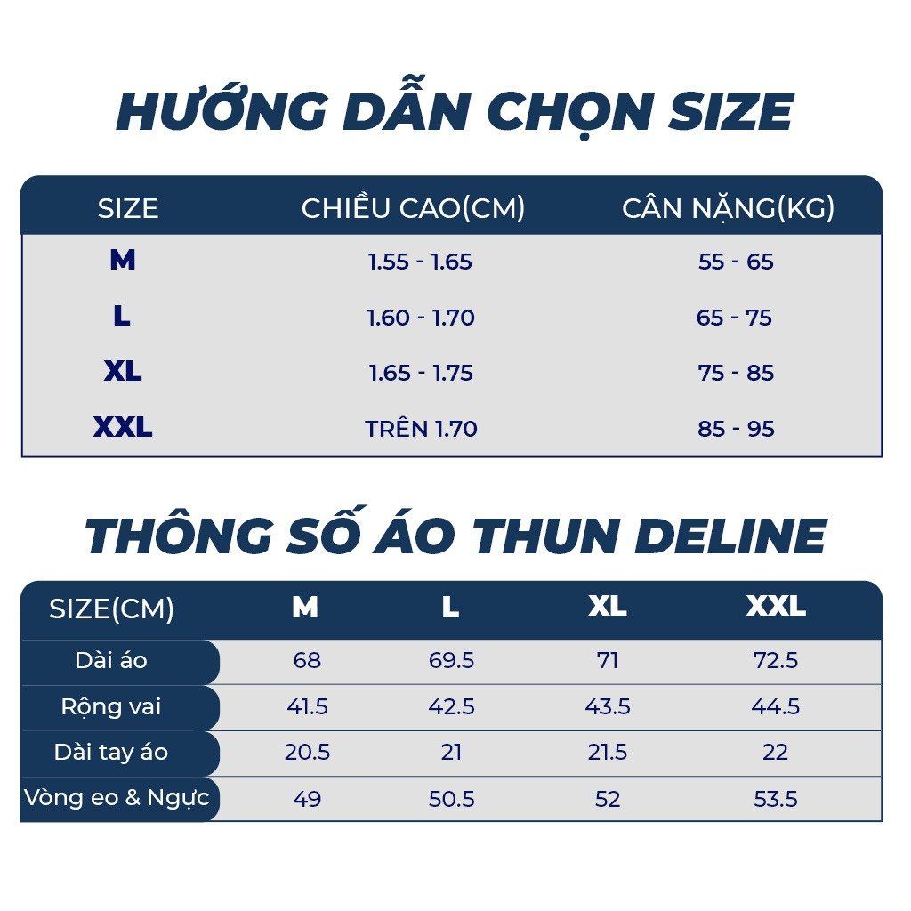  Áo thun nam Deline cổ tròn  vải Cotton Pique dày dặn, mềm mịn, trẻ trung 