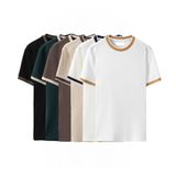  Áo thun nam cổ tròn Deline TUTO5 Menswear AT05 - áo phông phối màu vải cotton Pique dày dặn, mềm mịn, trẻ trung Hàn quốc 