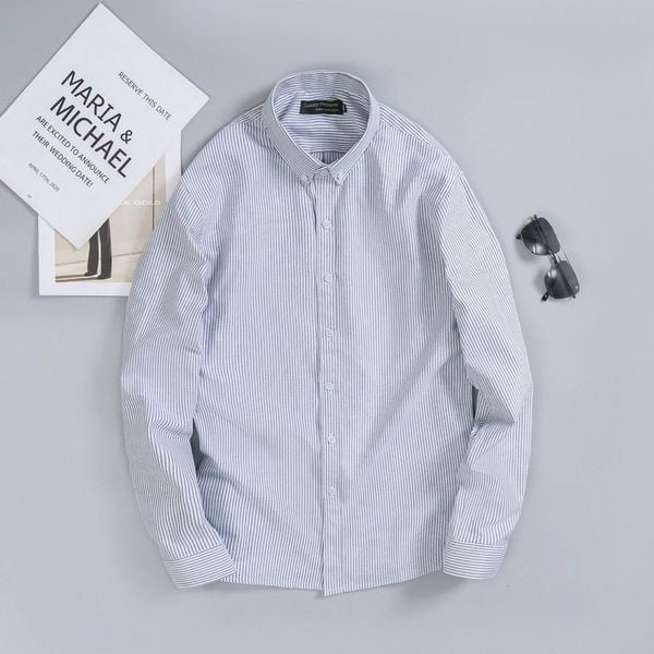  Áo sơ mi nam Oxford kẻ TUTO5 Menswear SMK02 - sơ mi dài tay Button Down cao cấp phong cách Hàn Quốc 