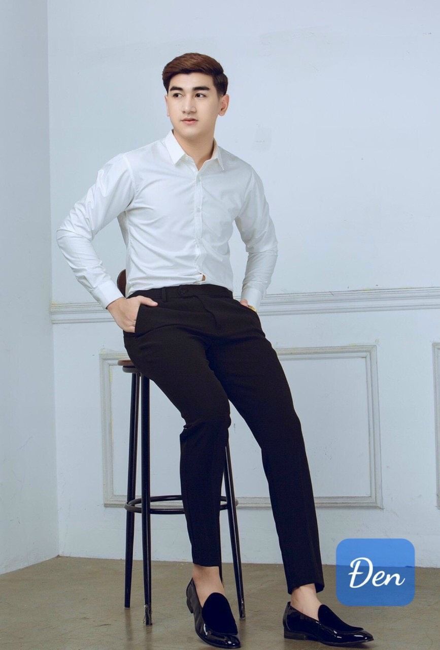  Quần âu nam baggy TUTO5 Menswear QDT02 - quần tây đen ống côn trẻ trung cotton Hàn Quốc dày dặn, không nhăn, co giãn tốt 