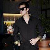  Áo sơ mi trắng nam TUTO5 Menswear SMP01 - sơ mi dài tay công sở phối viền gấm vàng họa tiết cotton paisley shirt cao cấp 