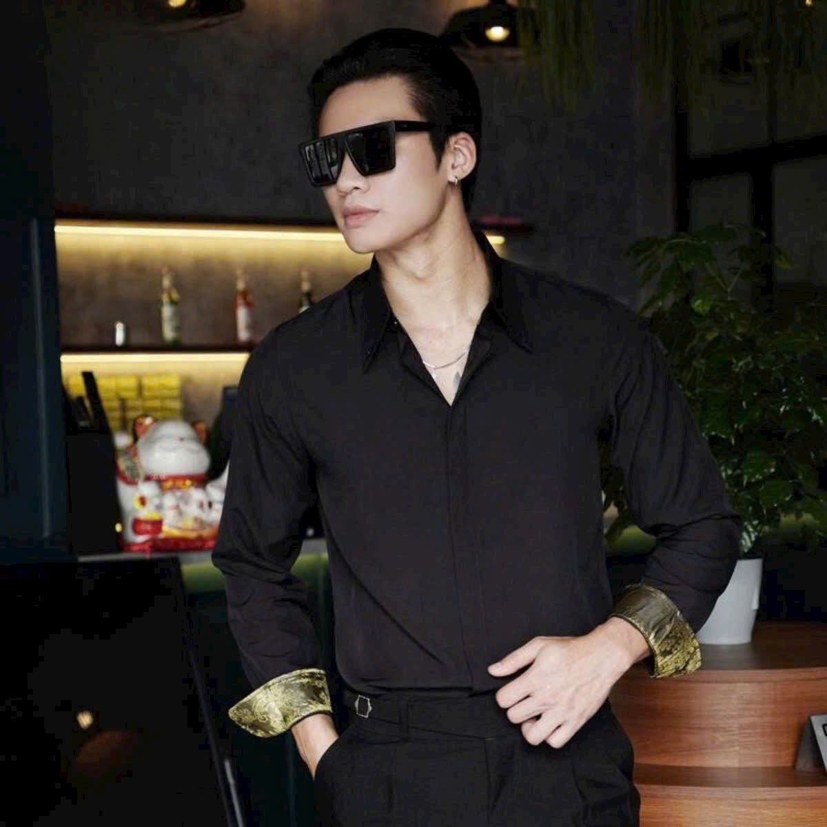  Áo sơ mi trắng nam TUTO5 Menswear SMP01 - sơ mi dài tay công sở phối viền gấm vàng họa tiết cotton paisley shirt cao cấp 