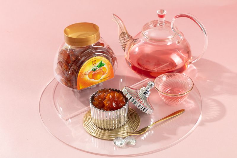 Mứt quất tròn hộp nhựa bát giác 200g