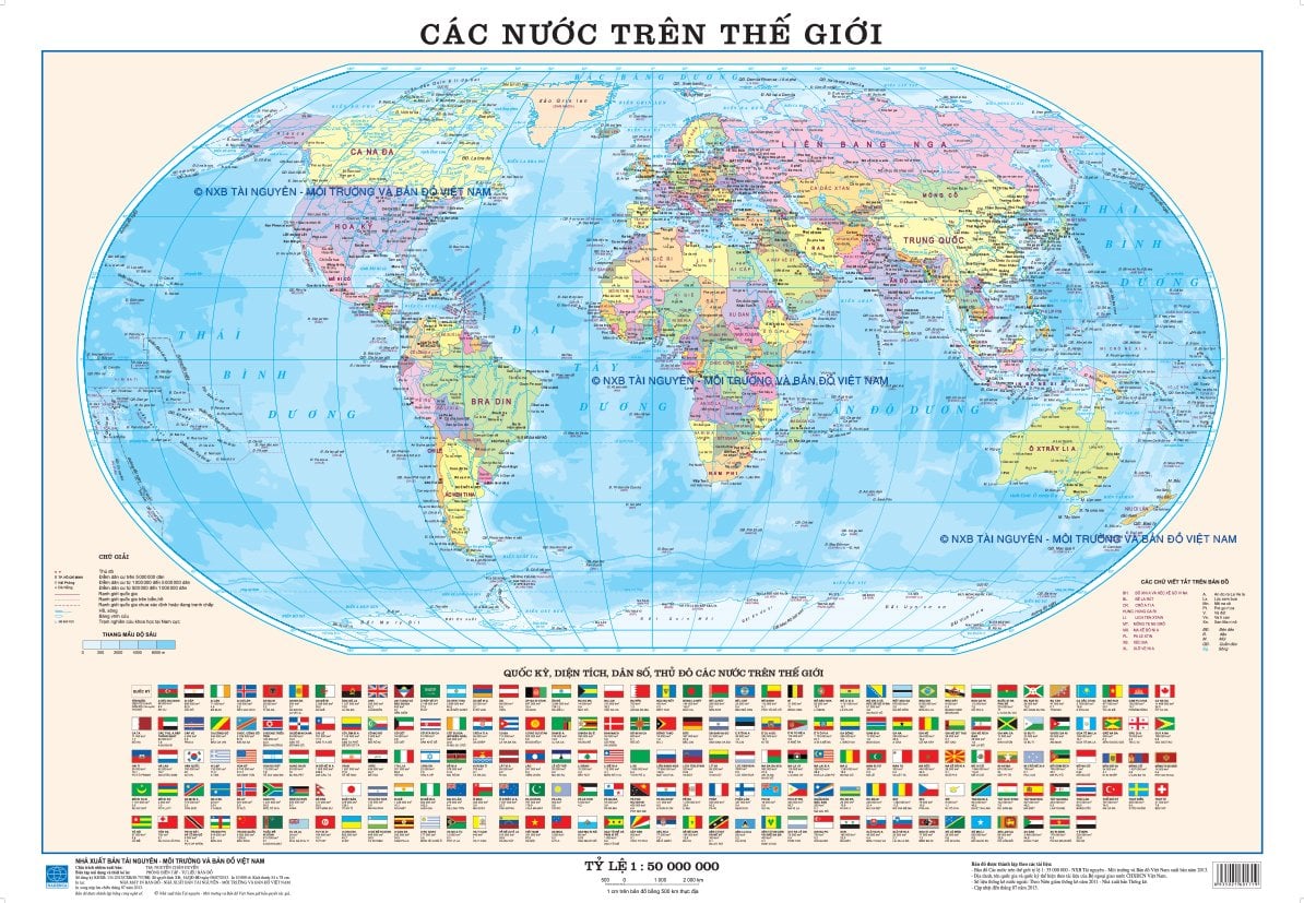 Các nước trên Thế giới phép chiếu hình Robinson Bản đồ quả cầu Việt