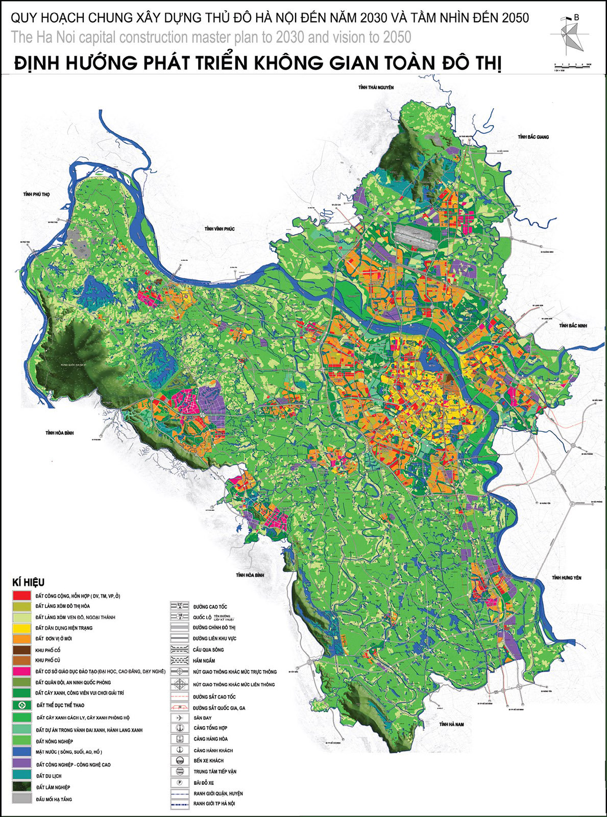 Bản đồ quy hoạch chung xây dựng thủ đô Hà Nội đến năm 2030 và tầm ...