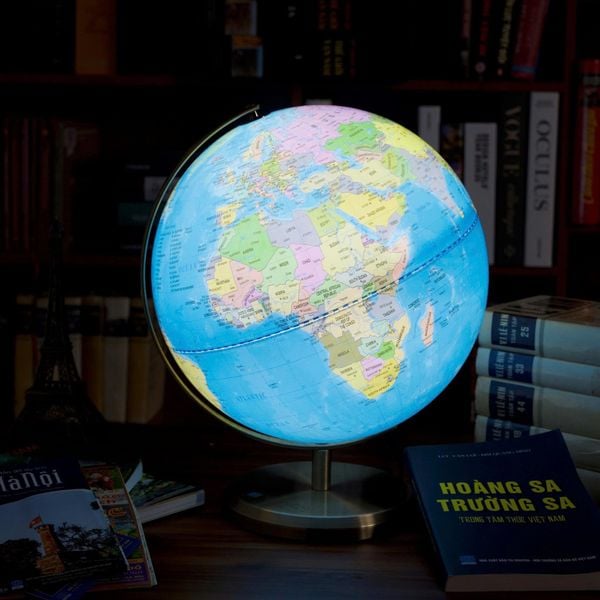  Quả địa cầu phi 30cm hành chính tiếng Anh LED 