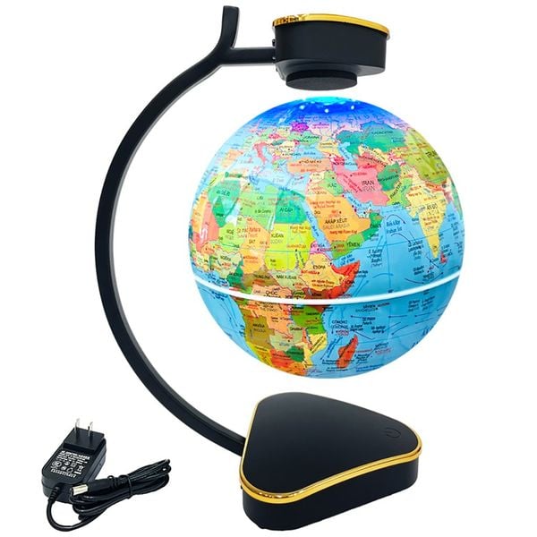  Quả địa cầu phi 20cm hành chính tự nhiên song ngữ lơ lửng tự xoay 