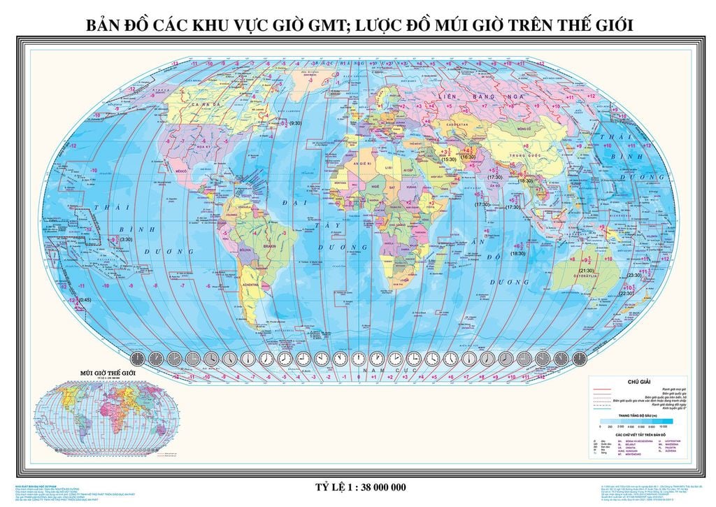 Bản đồ Các khu vực giờ GMT 