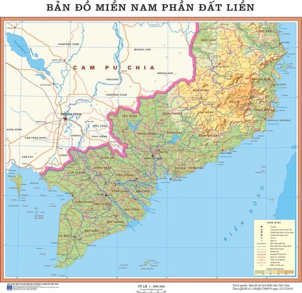  Bản đồ tự nhiên miền Nam 