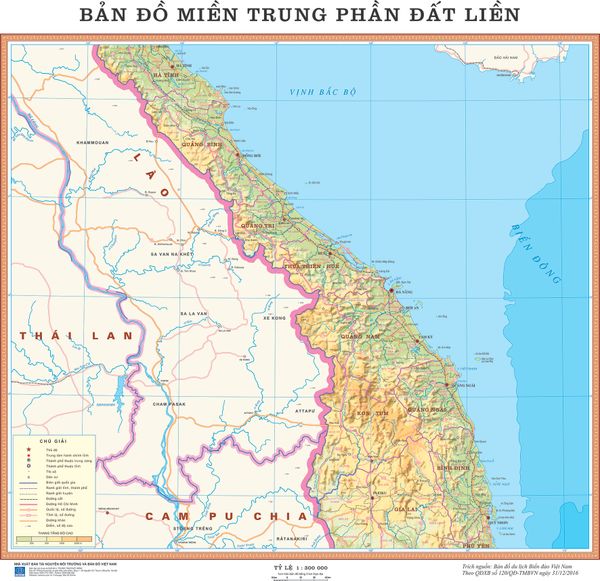  Bản đồ tự nhiên miền Trung 