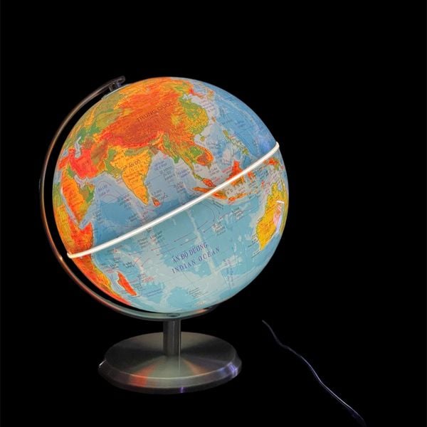  Quả địa cầu phi 30cm hành chính tự nhiên tiếng Việt xoay tự động 