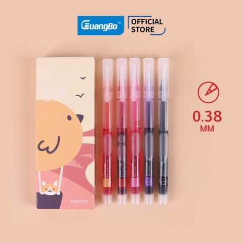 Set 5 bút gel 5 màu GuangBo - Kinbor cao cấp nhanh khô - nét 0.38mm - DT52001/52002/52003/52005