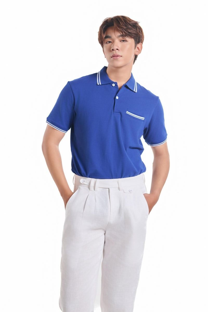 Áo Thun Nam Cotton Xanh Coban