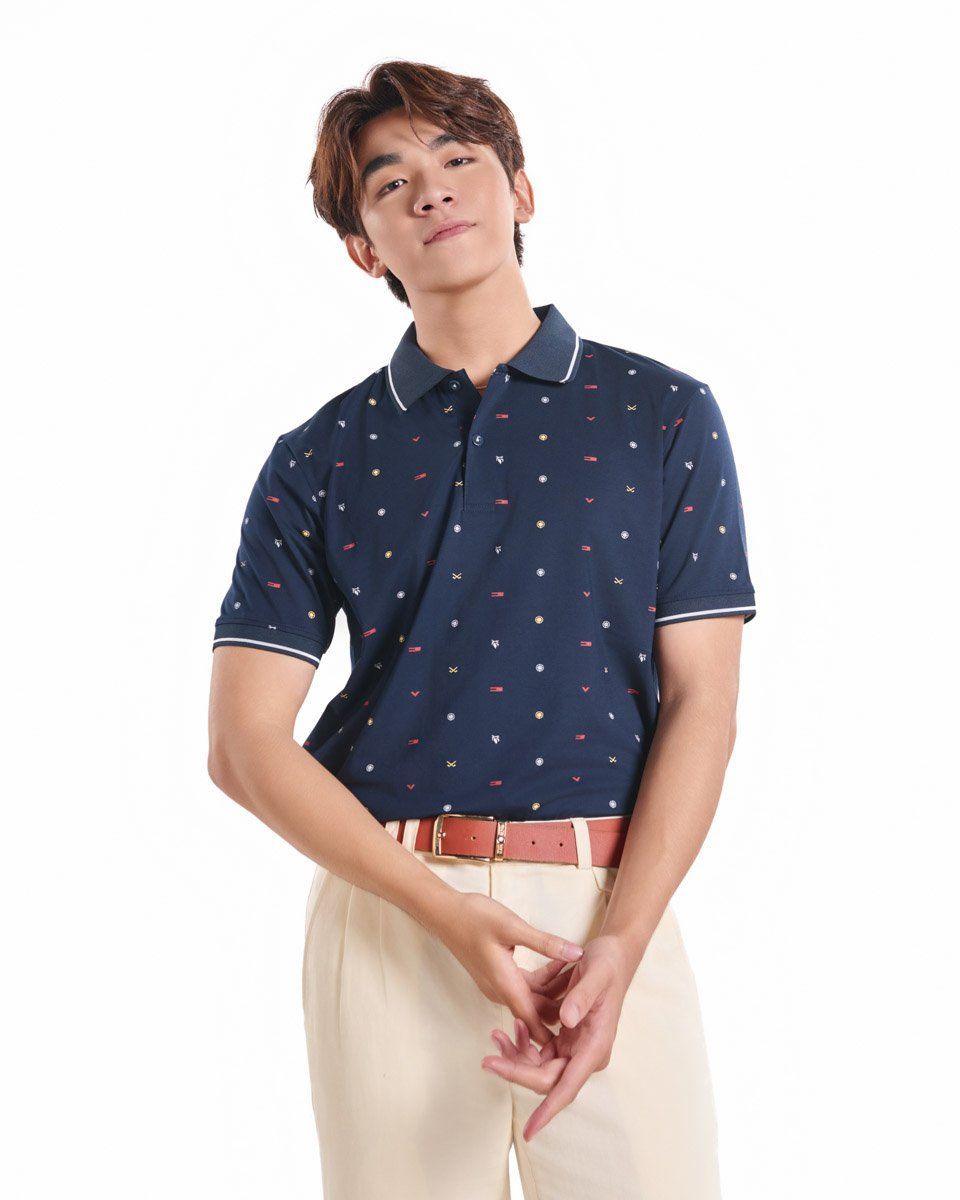 Áo Thun Nam Cotton Xanh Họa Tiết Nhiều Màu Casual Menswear