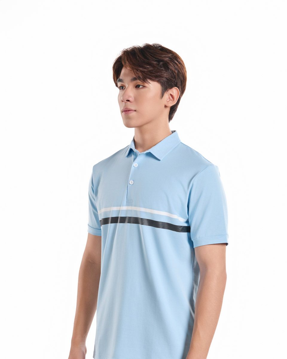 Áo Thun Nam Cotton Xanh Sọc Trắng New Spirit