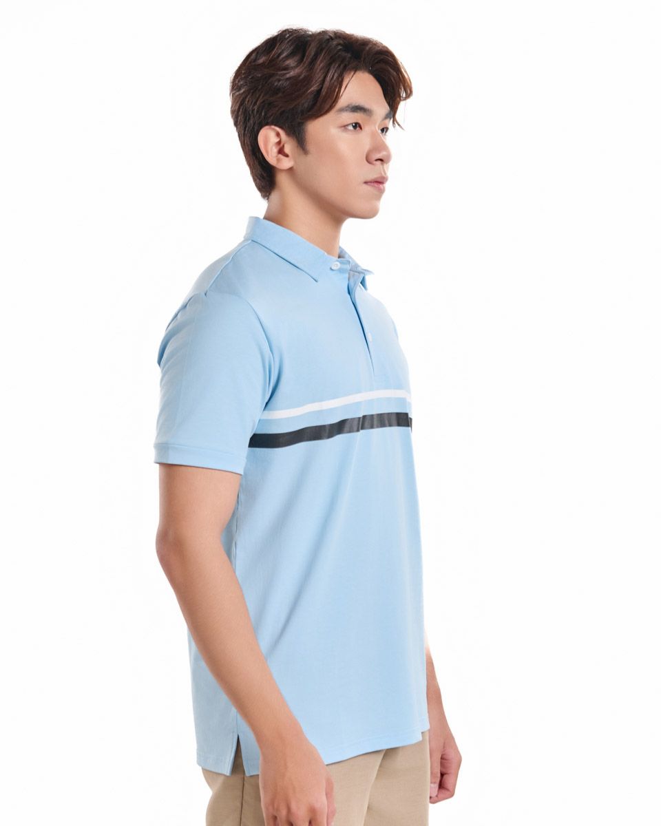 Áo Thun Nam Cotton Xanh Sọc Trắng New Spirit