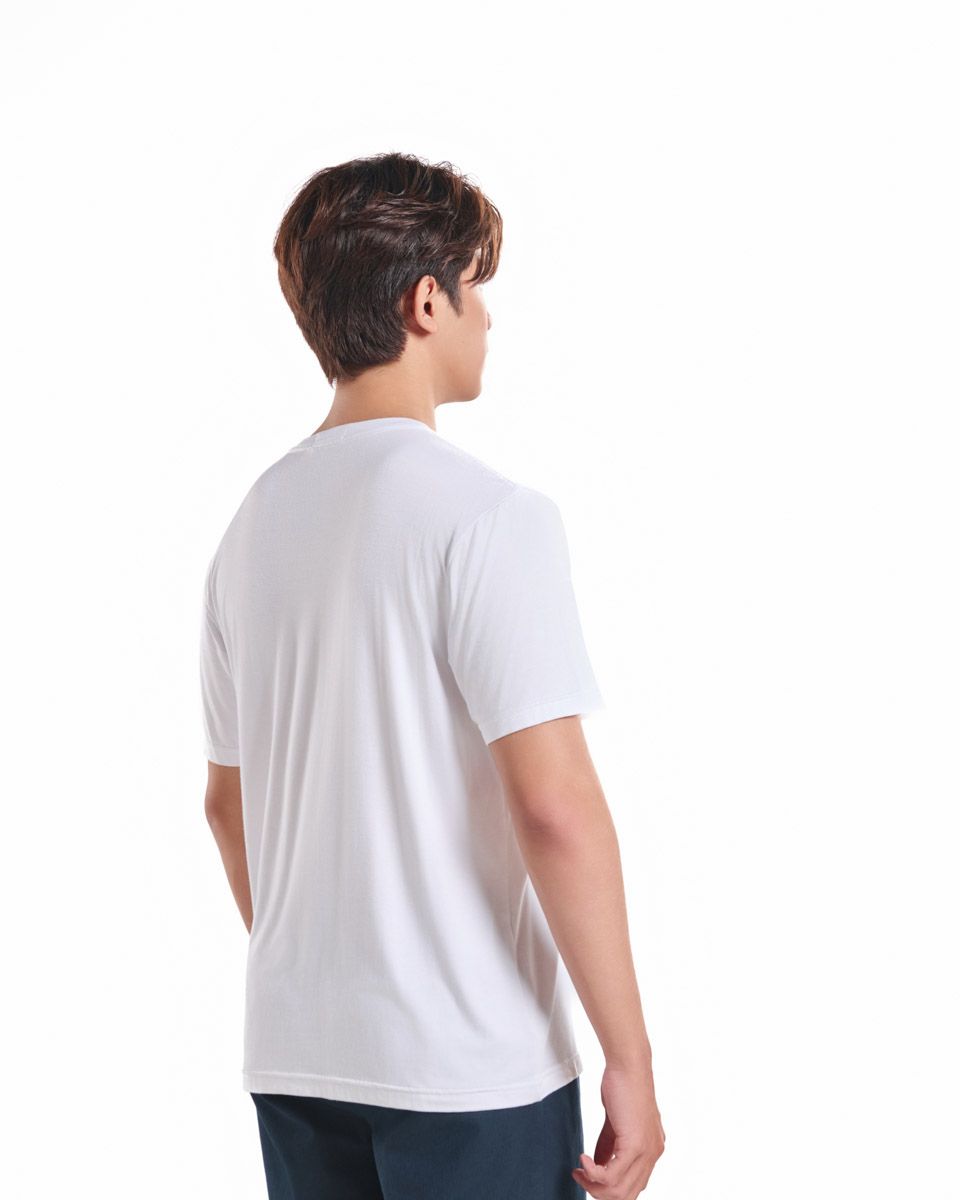 Áo Thun Nam Cổ Tròn Trắng Trơn
