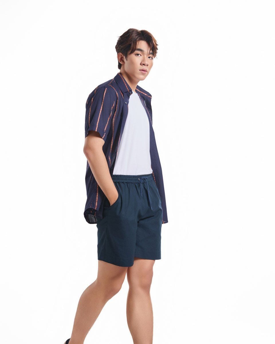 Quần Short Nam Linen Xanh Đen