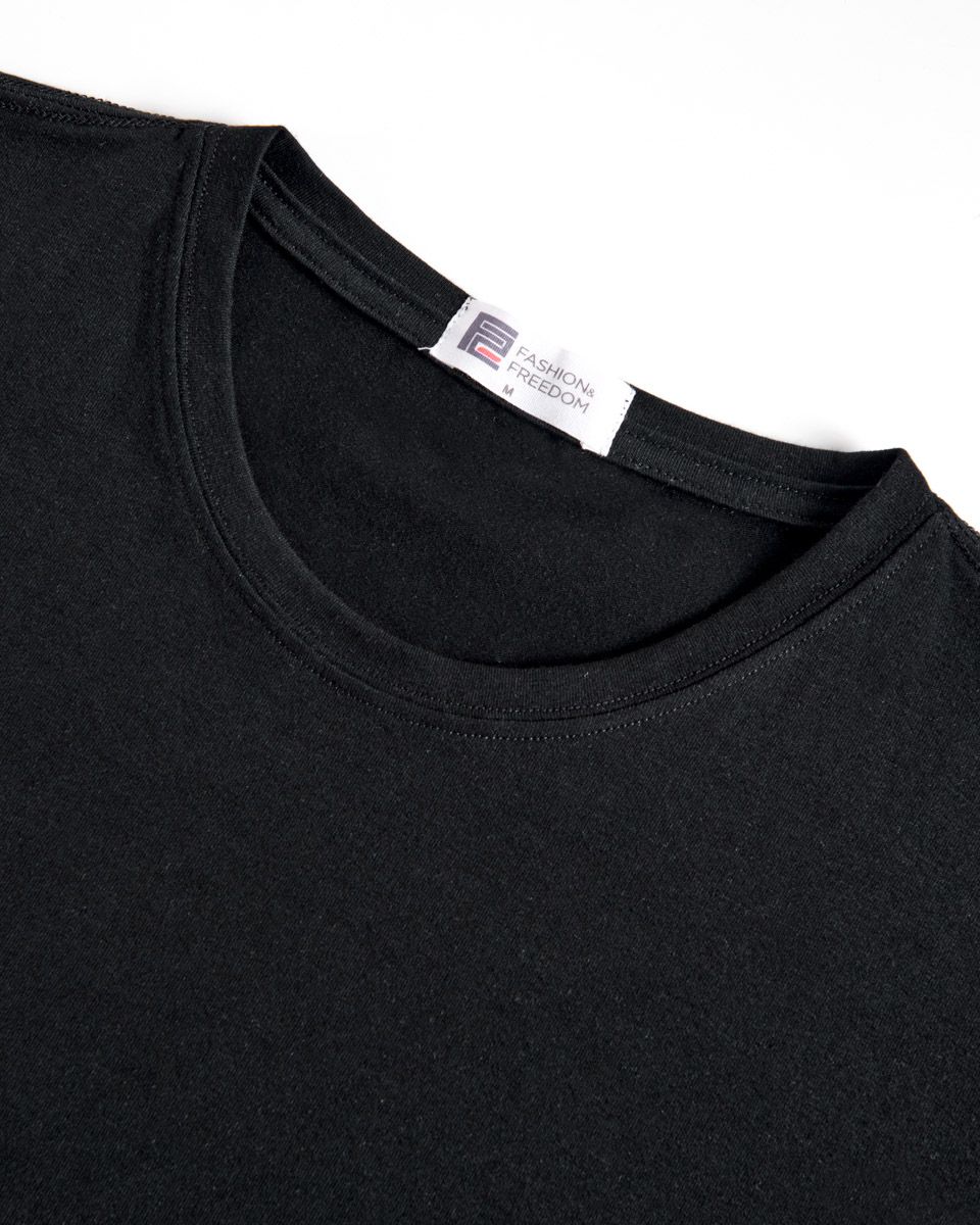 Áo Thun Nam Cổ Tròn Đen Trơn Casual Menswear