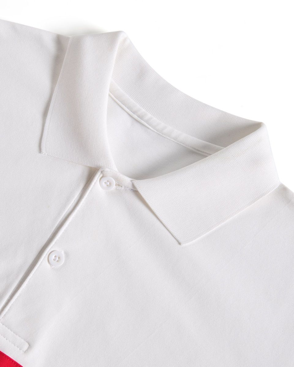 Áo Thun Nam Cotton Trắng Phối Xanh Đỏ