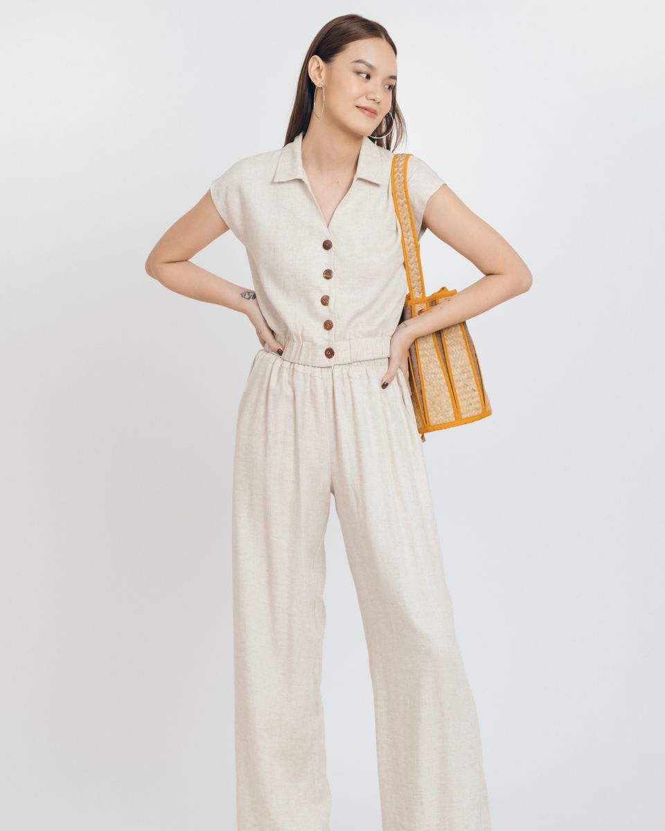 Quần Dài Linen Kem Brighter Day