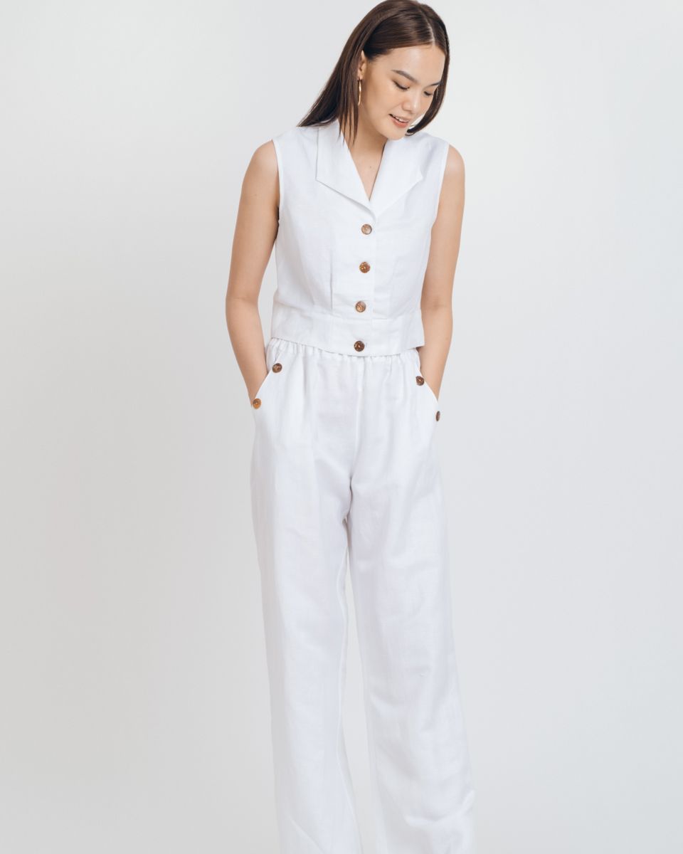 Quần Dài Linen Trắng Brighter Day