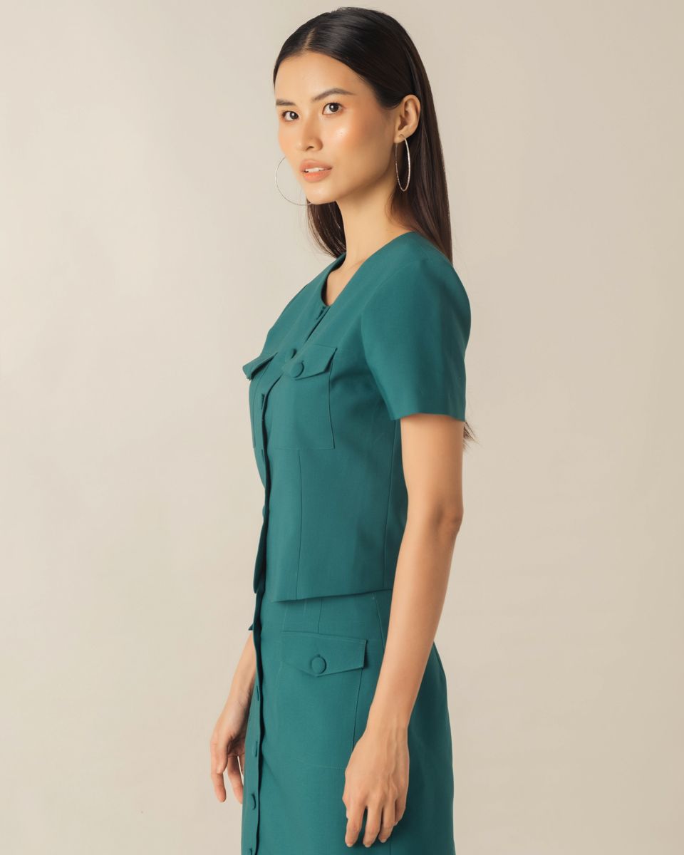 Chân Váy  Gold Viscosa Xanh Lá Key Colour Trends