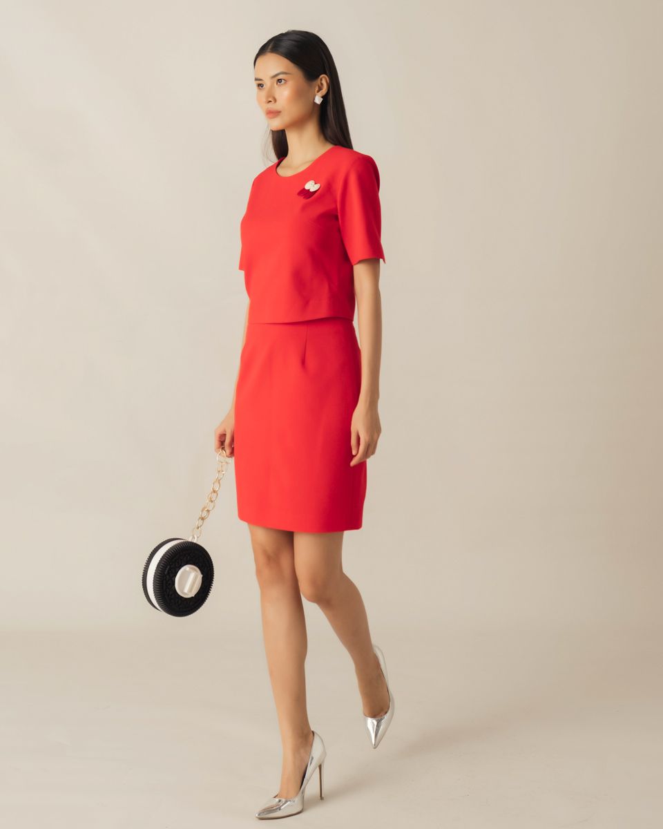 Áo Kiểu Ruby Đỏ Key Colour Trends