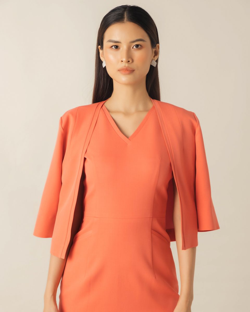Áo Khoác Gold Viscosa Hồng Cam Key Colour Trends