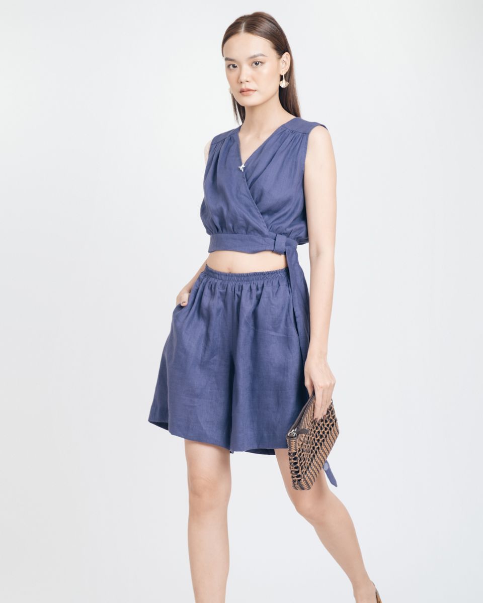 Áo Linen xanh Tím Brighter Day