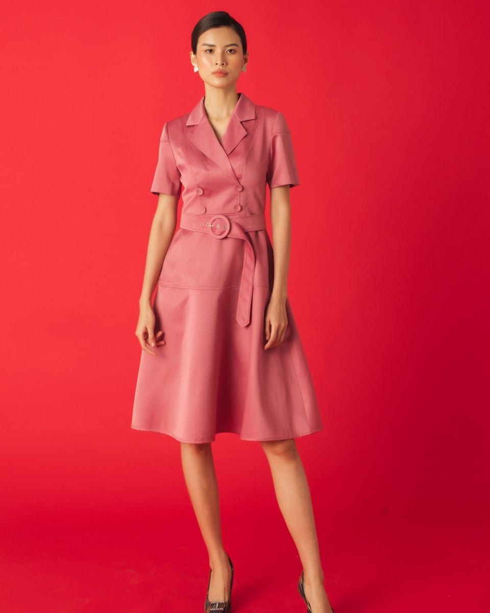 Đầm Taffeta Hồng Key Colour Trends