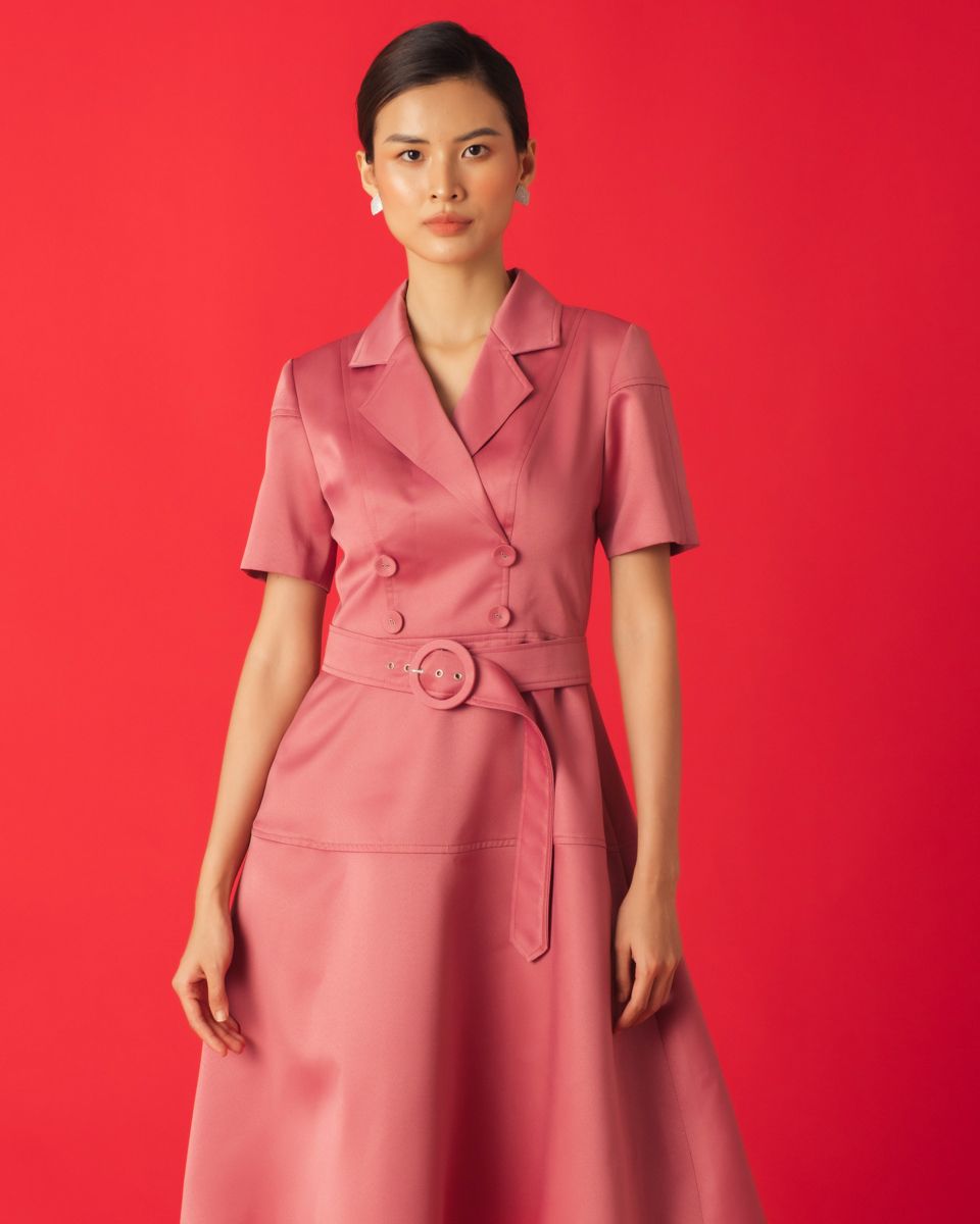 Đầm Taffeta Hồng Key Colour Trends