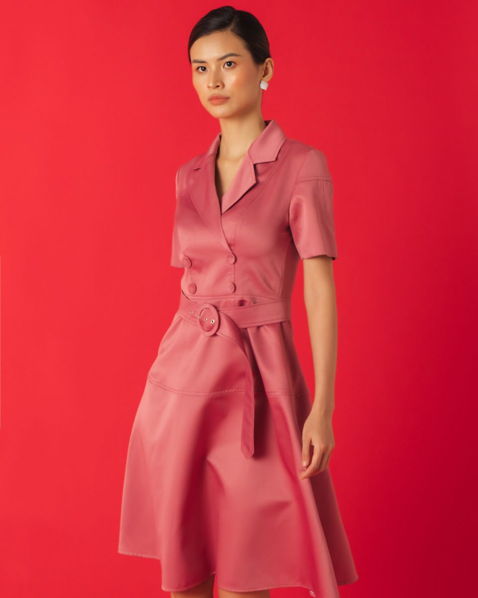 Đầm Taffeta Hồng Key Colour Trends