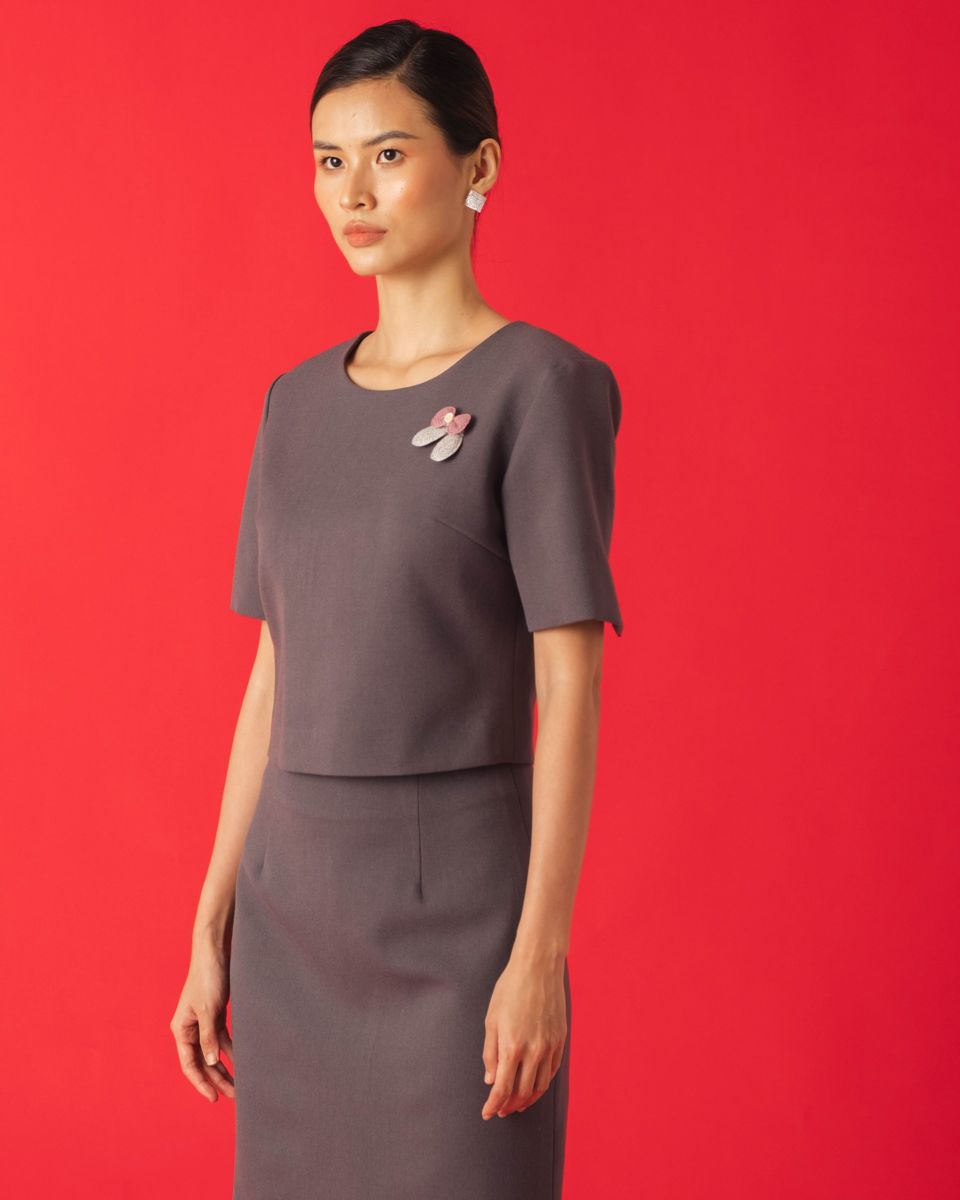 Áo Kiểu Ruby Xám Key Colour Trends