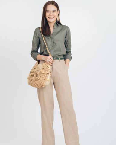  Áo Sơ Mi Linen Xanh Brighter Day 