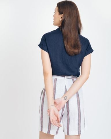  Áo Sơ Mi Linen Xanh Đen Brighter Day 