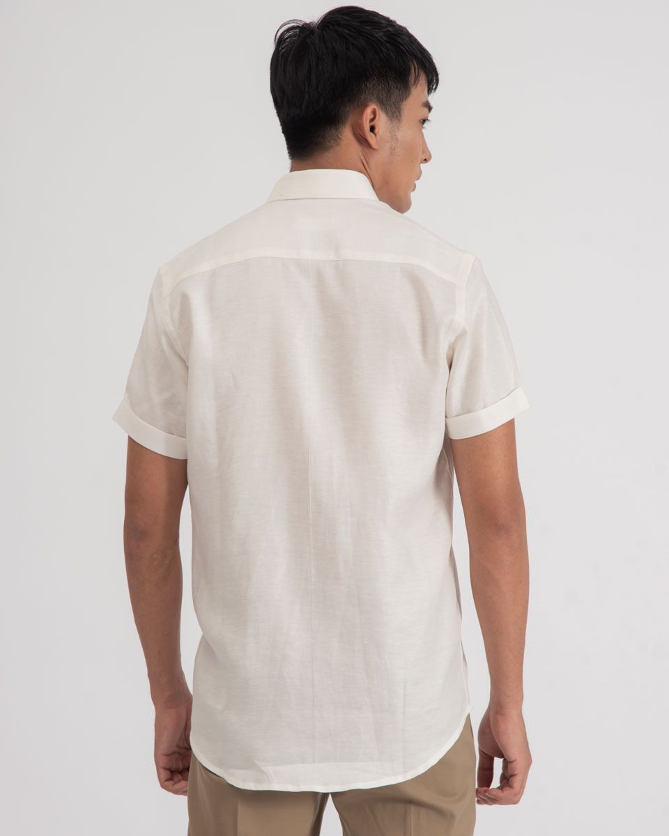 Áo Sơ Mi Nam Linen Trắng