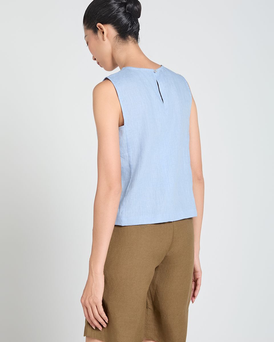 Áo Kiểu Linen Xanh A Touch Of Effortless Elegance