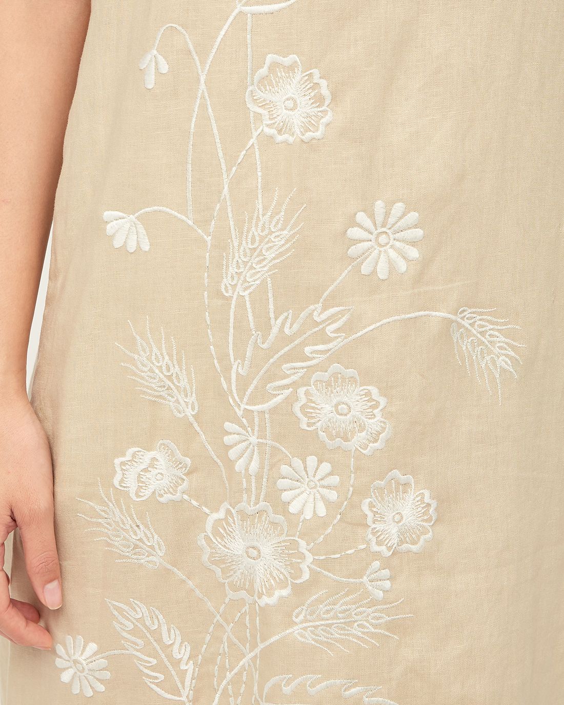 Đầm Linen Kem Floral