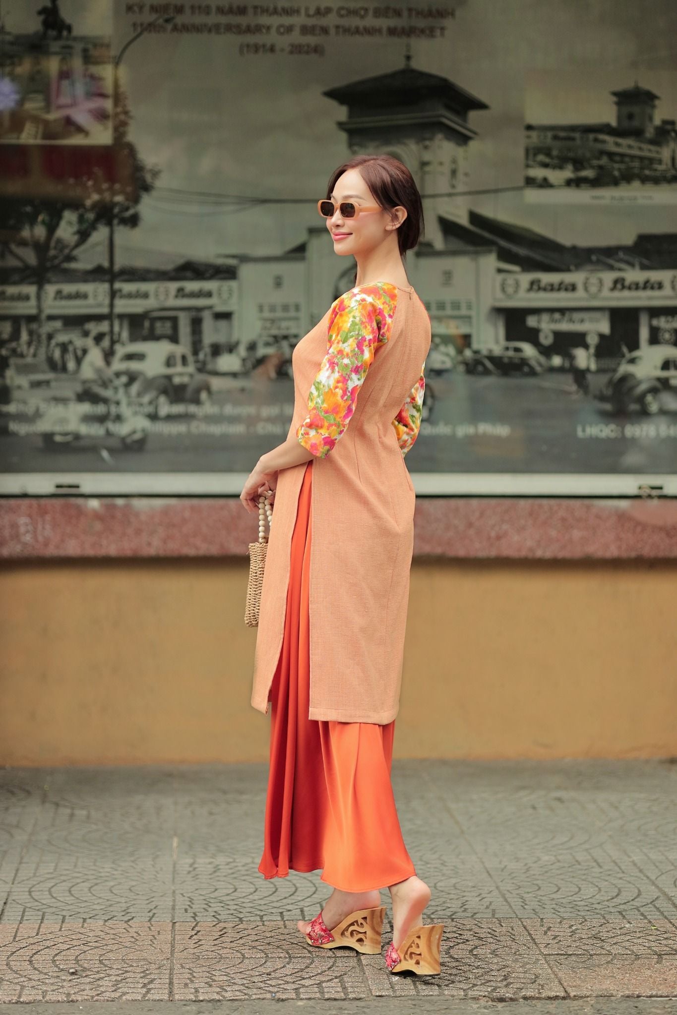 Chân Váy Lụa Cam Ngói