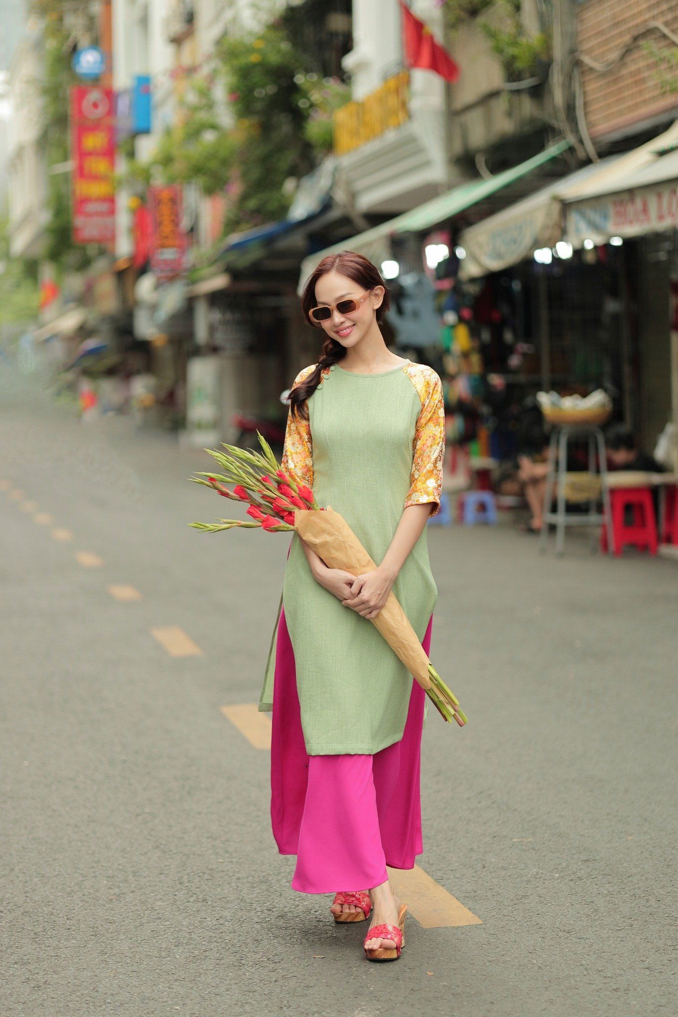Chân Váy Lụa Hồng Sen