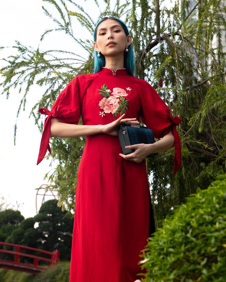 Áo Dài Linen Đỏ Xuân Như Ý