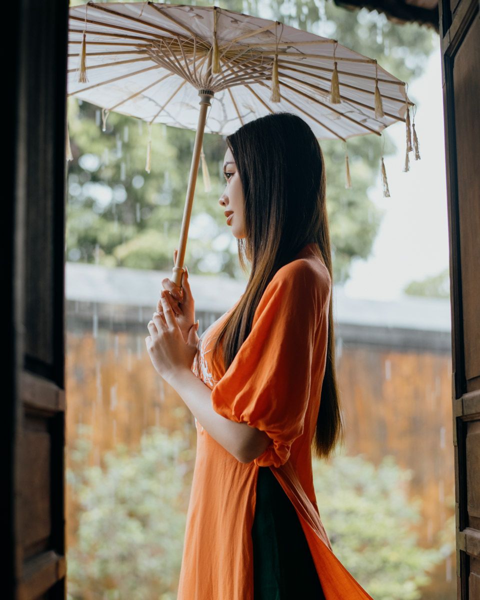 Áo Dài Linen Cam Pride Việt Nam