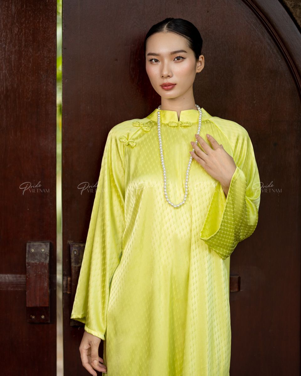 Áo Dài Nữ Lụa Xanh Cốm