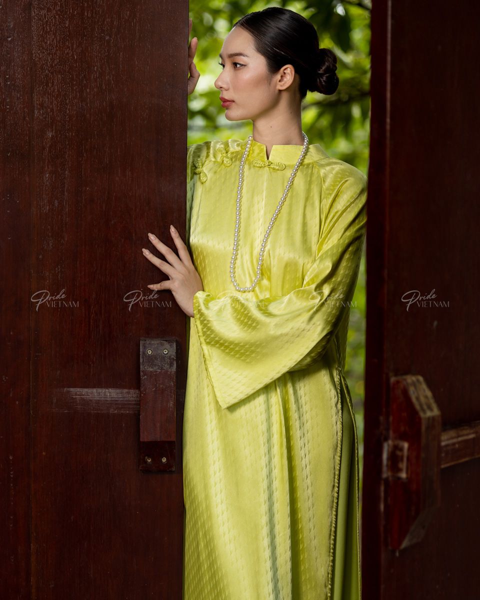 Áo Dài Nữ Lụa Xanh Cốm