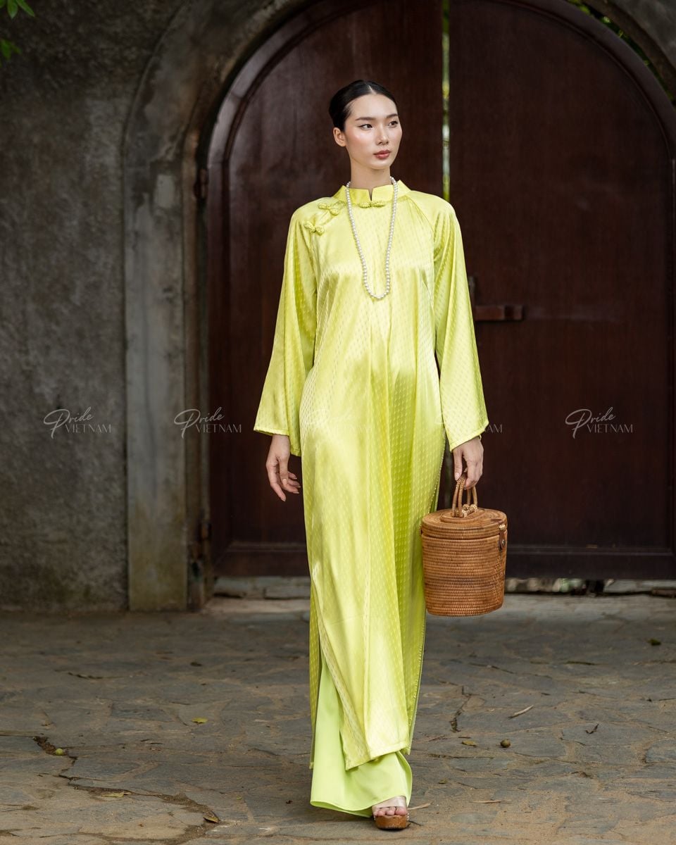Áo Dài Nữ Lụa Xanh Cốm